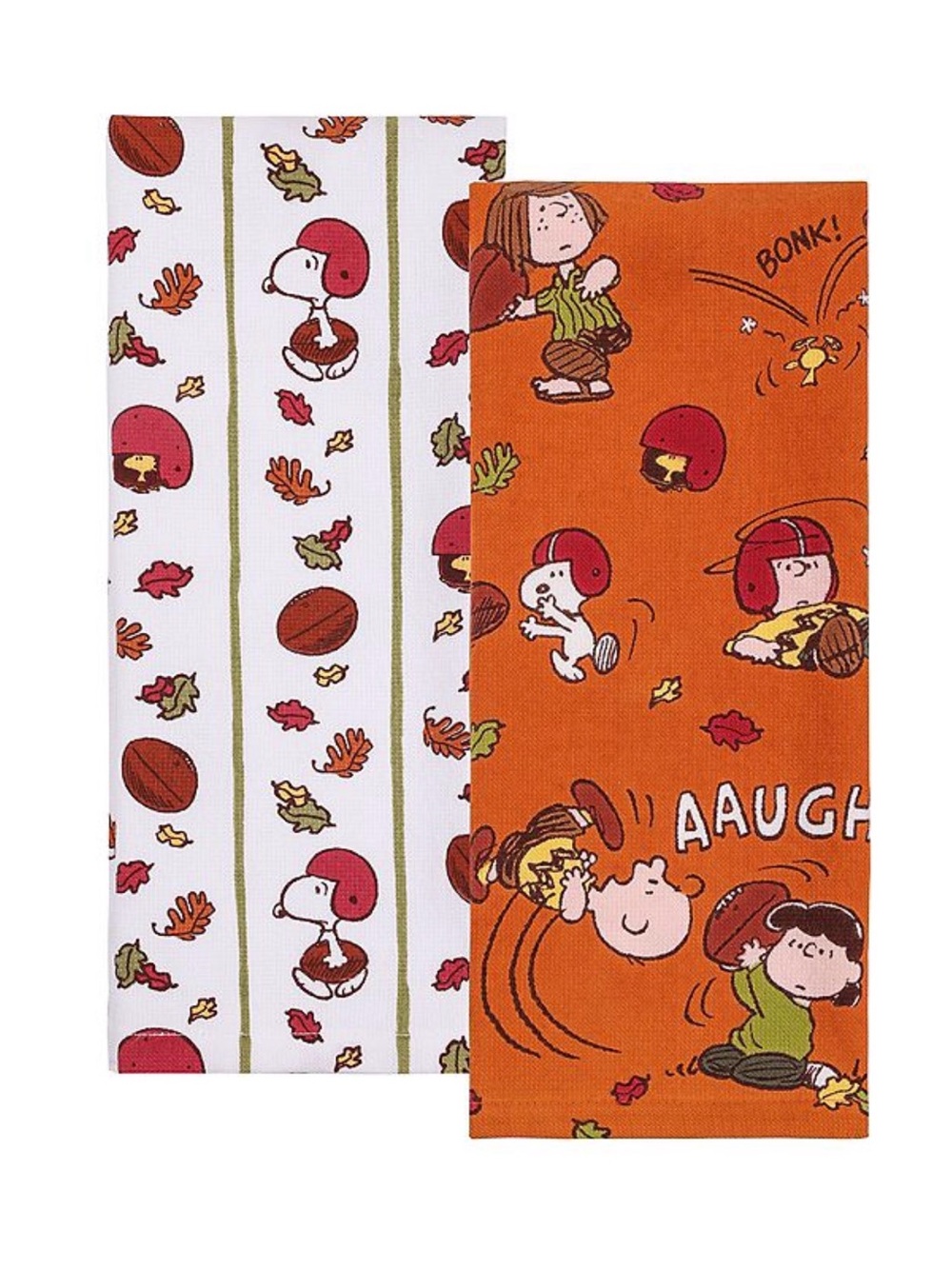 Peanuts Autumn Snoopy & Friends Kitchen Towels - Orange & White